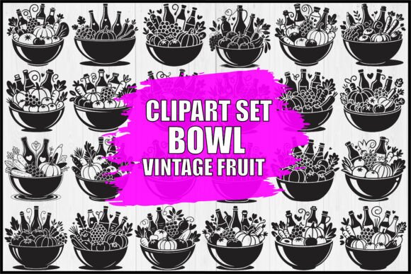 Download Vintage Fruit Bowl Clipart Set - Premium Bundle