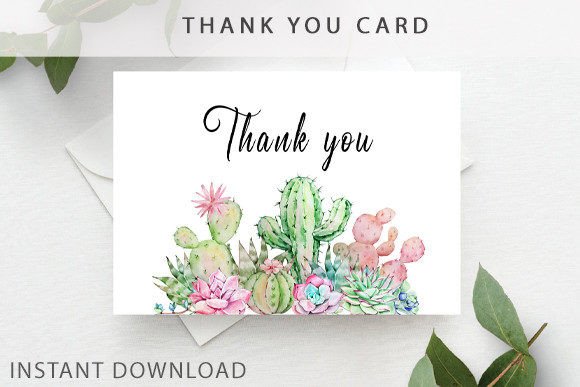 Download Cactus Printable Thank You Card - Cactus printable Collection