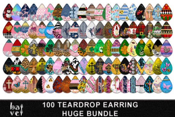 Download Teardrop Earring Sublimation Huge Bundle - Huge bundle Collection