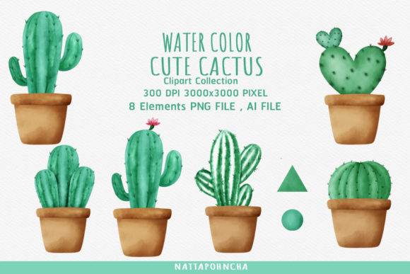 Download Watercolor Cactus Clipart - Watercolor cactus Collection
