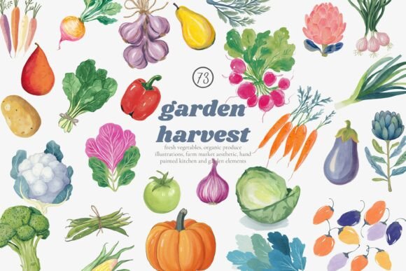 Download Watercolor Vegetable Clipart Set - Premium Bundle