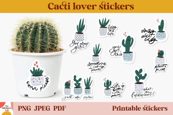 Download Cactus Printable Sticker Set - Cactus printable Collection