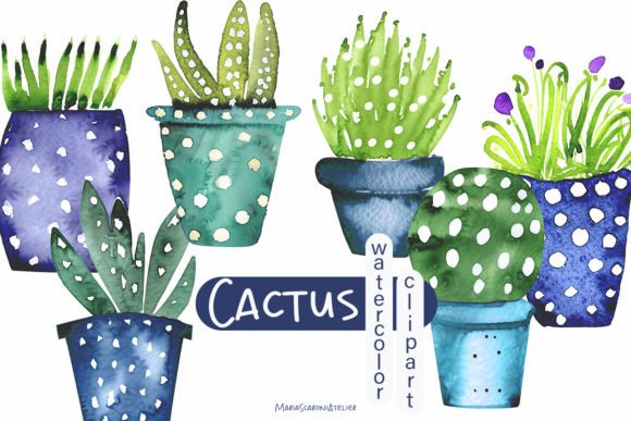 Download Watercolor Cactus Clipart - Watercolor cactus Collection