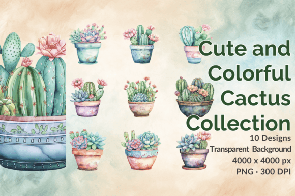 Download Watercolor Cactus &amp; Succulent Clipart - Watercolor cactus Collection