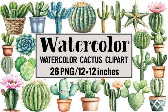 Download Watercolor Cactus Clipart - Watercolor cactus Collection