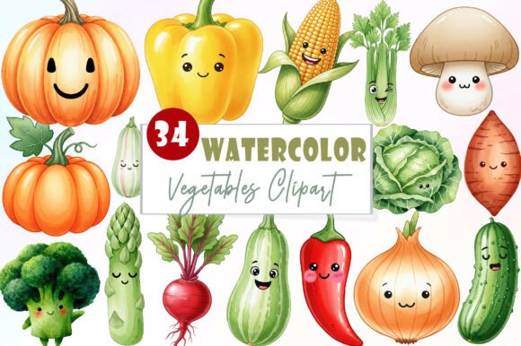 Download Watercolor Vegetables Clipart - Premium Resources